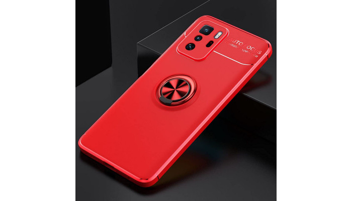 TPU чохол Deen ColorRing під магнітний тримач (opp) для Xiaomi Redmi Note 10 5G / Poco M3 Pro Червоний / Червоний - фото