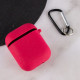 Силіконовий футляр з мікрофіброю для навушників Airpods 1/2 Червоний / Rose Red - фото
