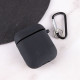 Силиконовый футляр с микрофиброй для наушников Airpods 1/2 Черный / Black - фото