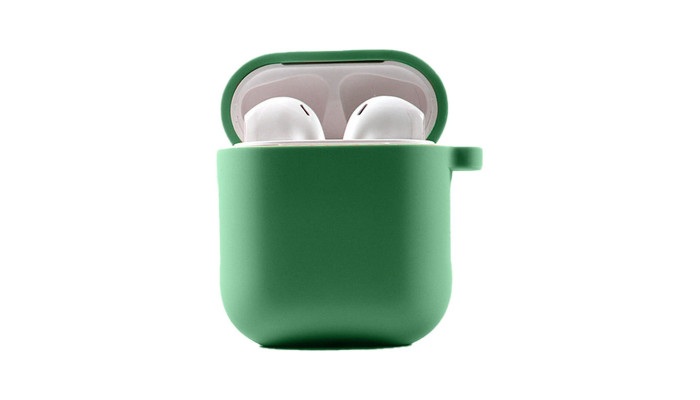 Силіконовий футляр з мікрофіброю для навушників Airpods 1/2 Зелений / Spearmint - фото