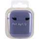 Силиконовый футляр с микрофиброй для наушников Airpods 1/2 Серый / Lavender Gray - фото