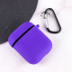 Силиконовый футляр с микрофиброй для наушников Airpods 1/2 Фиолетовый / Ultra Violet - фото