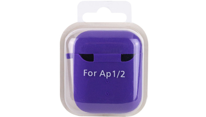 Силіконовий футляр з мікрофіброю для навушників Airpods 1/2 Фіолетовий / Ultra Violet - фото