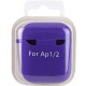 Силіконовий футляр з мікрофіброю для навушників Airpods 1/2 Фіолетовий / Ultra Violet - фото