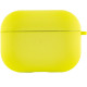 Силиконовый футляр с микрофиброй для наушников Airpods Pro Желтый / Bright Yellow - фото