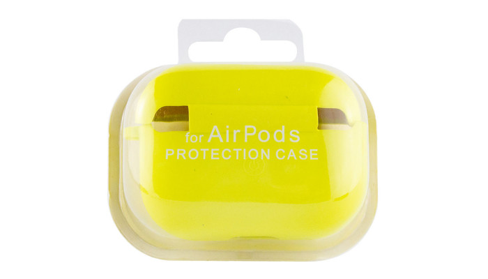 Силиконовый футляр с микрофиброй для наушников Airpods Pro Желтый / Bright Yellow - фото