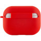 Силиконовый футляр с микрофиброй для наушников Airpods Pro Красный / Red - фото