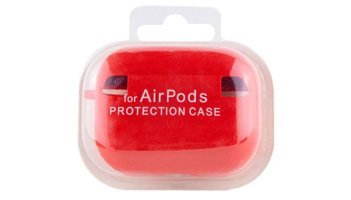 Силіконовий футляр з мікрофіброю для навушників Airpods Pro Червоний / Red - фото