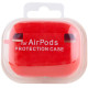 Силиконовый футляр с микрофиброй для наушников Airpods Pro Красный / Red - фото