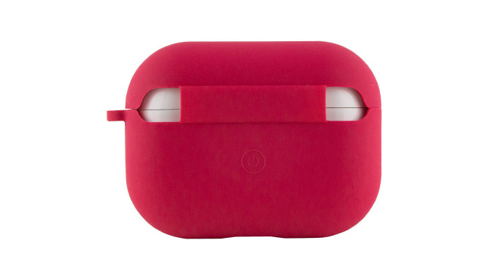 Силиконовый футляр с микрофиброй для наушников Airpods Pro Красный / Rose Red - фото