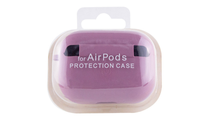 Силиконовый футляр с микрофиброй для наушников Airpods Pro Лиловый / Lilac Pride - фото