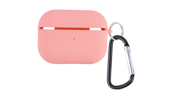 Силиконовый футляр с микрофиброй для наушников Airpods Pro Розовый / Pink - фото