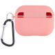 Силиконовый футляр с микрофиброй для наушников Airpods Pro Розовый / Pink - фото