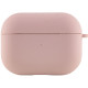 Силиконовый футляр с микрофиброй для наушников Airpods Pro Розовый / Pink Sand - фото