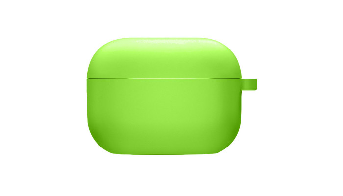 Силиконовый футляр с микрофиброй для наушников Airpods Pro Салатовый / Neon green - фото