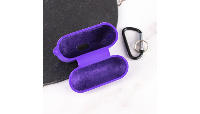 Силиконовый футляр с микрофиброй для наушников Airpods Pro Фиолетовый / Ultra Violet - фото