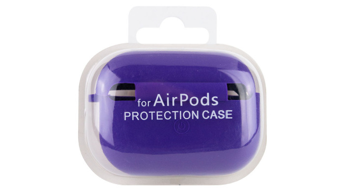 Силиконовый футляр с микрофиброй для наушников Airpods Pro Фиолетовый / Ultra Violet - фото