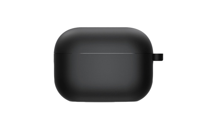 Силиконовый футляр с микрофиброй для наушников Airpods Pro Черный / Black - фото