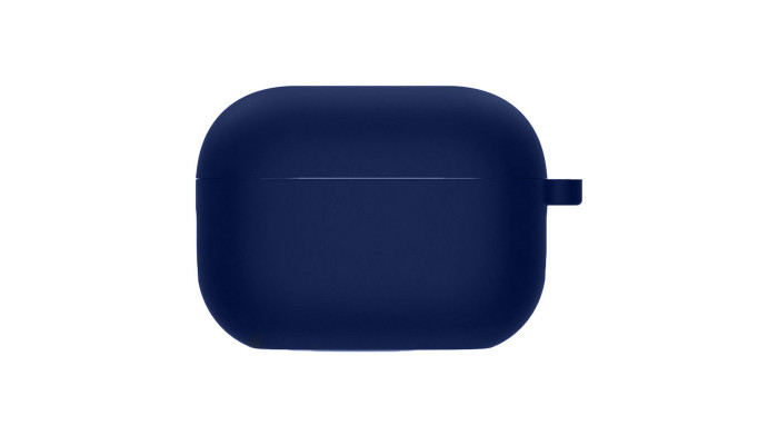 Силиконовый футляр с микрофиброй для наушников Airpods Pro Темно-синий / Midnight blue - фото