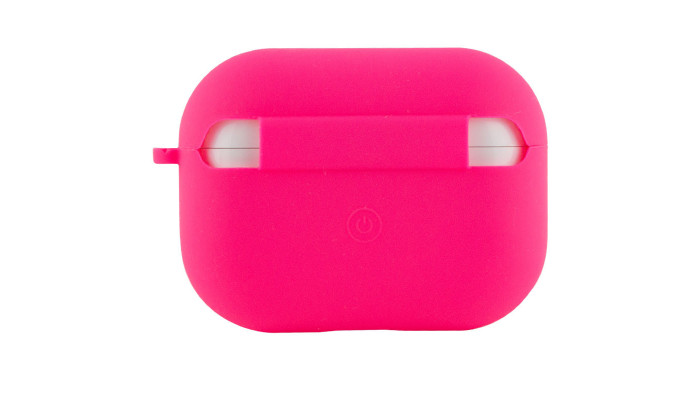 Силиконовый футляр с микрофиброй для наушников Airpods Pro Розовый / Barbie pink - фото