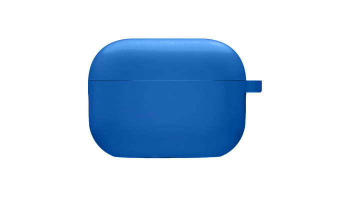 Силиконовый футляр с микрофиброй для наушников Airpods Pro Синий / Royal blue - фото