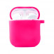 Силіконовий футляр з мікрофіброю для навушників Airpods 1/2 Рожевий / Barbie pink