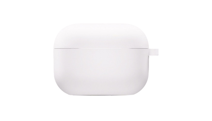 Силиконовый футляр с микрофиброй для наушников Airpods Pro Белый / White - фото