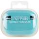 Силиконовый футляр с микрофиброй для наушников Airpods Pro Бирюзовый / Marine Green - фото