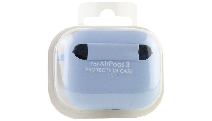 Силиконовый футляр с микрофиброй для наушников Airpods 3 Голубой / Lilac Blue - фото