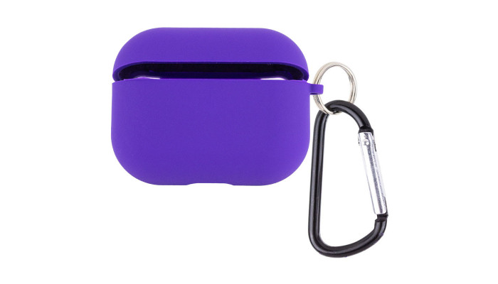 Силиконовый футляр с микрофиброй для наушников Airpods 3 Фиолетовый / Ultra Violet - фото