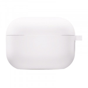 Силиконовый футляр с микрофиброй для наушников Airpods Pro 2 Белый / White