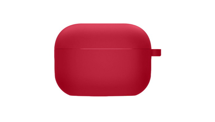 Силиконовый футляр с микрофиброй для наушников Airpods Pro 2 Красный / Rose Red - фото
