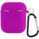 Силиконовый футляр с микрофиброй для наушников Airpods 1/2 Фиолетовый / Grape