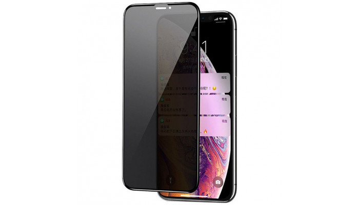 Защитное стекло Privacy 5D Matte (full glue) (тех.пак) для Apple iPhone 12 Pro / 12 (6.1