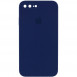 Чехол Silicone Case Square Full Camera Protective (AA) для Apple iPhone 7 plus / 8 plus (5.5") Темно-синий / Midnight blue