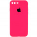 Чехол Silicone Case Square Full Camera Protective (AA) для Apple iPhone 7 plus / 8 plus (5.5") Розовый / Barbie pink