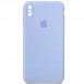Чохол Silicone Case Square Full Camera Protective (AA) для Apple iPhone XS / X (5.8") Блакитний / Lilac Blue