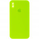 Чохол Silicone Case Square Full Camera Protective (AA) для Apple iPhone XS / X (5.8") Салатовий / Neon green