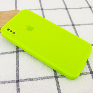 Чехол Silicone Case Square Full Camera Protective (AA) для Apple iPhone XS / X (5.8