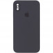 Чохол Silicone Case Square Full Camera Protective (AA) для Apple iPhone XS / X (5.8") Сірий / Dark Gray