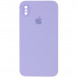 Чехол Silicone Case Square Full Camera Protective (AA) для Apple iPhone XS / X (5.8") Сиреневый / Dasheen