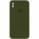 Чохол Silicone Case Square Full Camera Protective (AA) для Apple iPhone XS / X (5.8") Зелений / Dark Olive