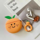 Силіконовий футляр Smile Fruits series для навушників AirPods 1/2 + кільце orange - фото