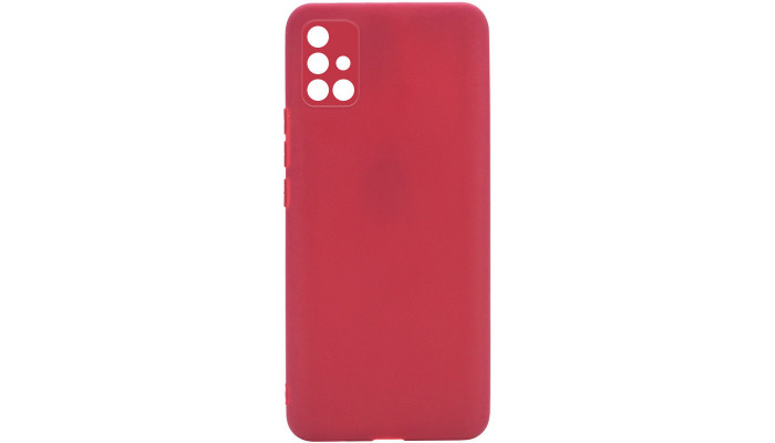 Силиконовый чехол Candy Full Camera для Samsung Galaxy A51 Красный / Camellia - фото