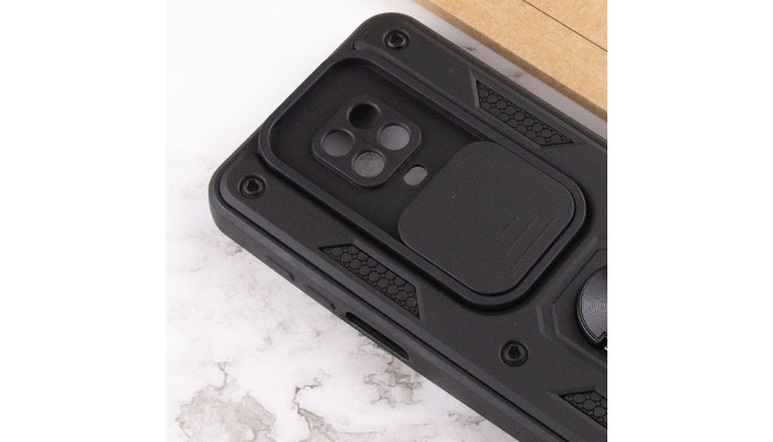 Ударопрочный чехол Camshield Serge Ring для Xiaomi Redmi Note 9s / Note 9 Pro / 9 Pro Max Черный - фото