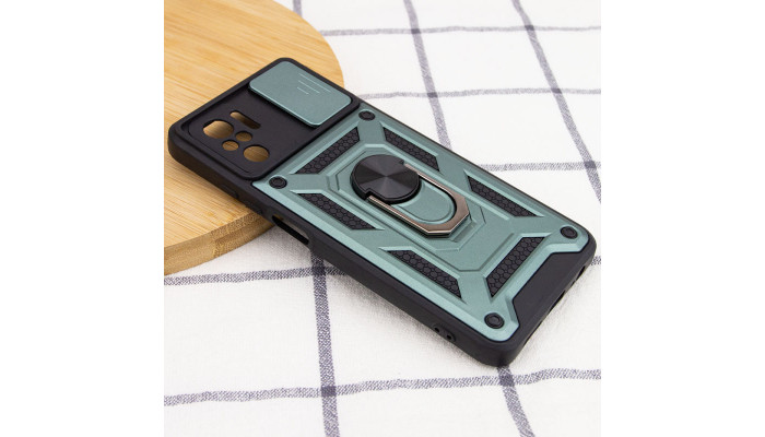 Ударопрочный чехол Camshield Serge Ring для Xiaomi Redmi Note 10 / Note 10s / Poco M5s Зеленый - фото