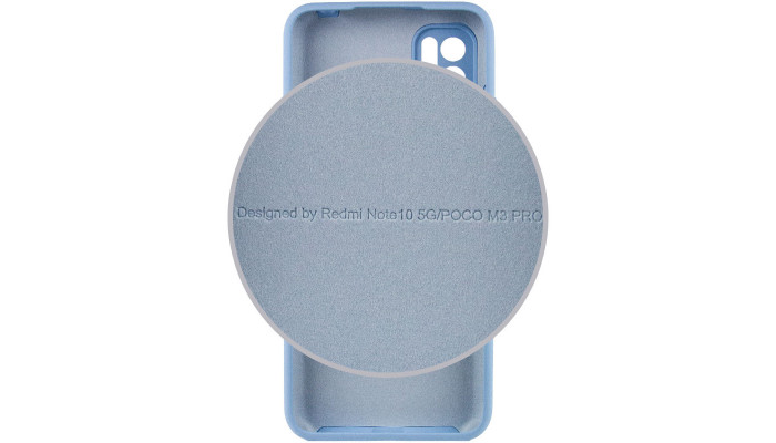 Чехол Silicone Cover Full Camera (AA) для Xiaomi Redmi Note 10 5G / Poco M3 Pro Голубой / Lilac Blue - фото
