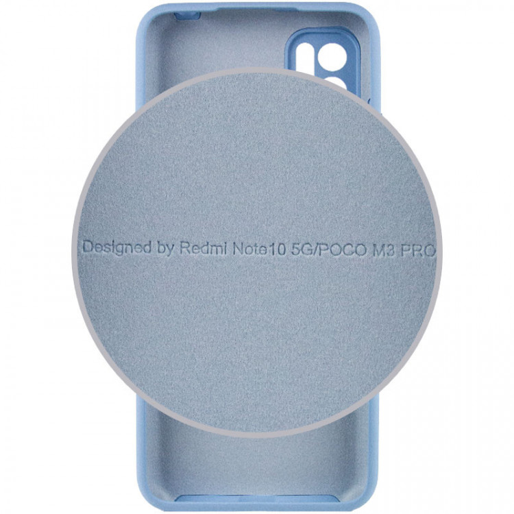 Чехол Silicone Cover Full Camera (AA) для Xiaomi Redmi Note 10 5G / Poco M3 Pro (Голубой / Lilac Blue) фото