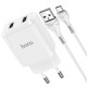 Мережевий зарядний пристрій (зарядка) HOCO N7 (2USB/2,1A) + USB - MicroUSB Білий - фото