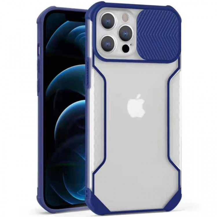 Чехол Camshield matte Ease TPU со шторкой для Apple iPhone 12 Pro / 12 (6.1) (Синий) фото